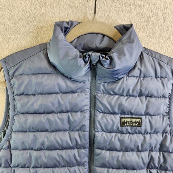 Simply Southern Vest Mens S Blue Two Tone Puffer Quilted Western Cowboy Ranch - Picture 2 of 14
